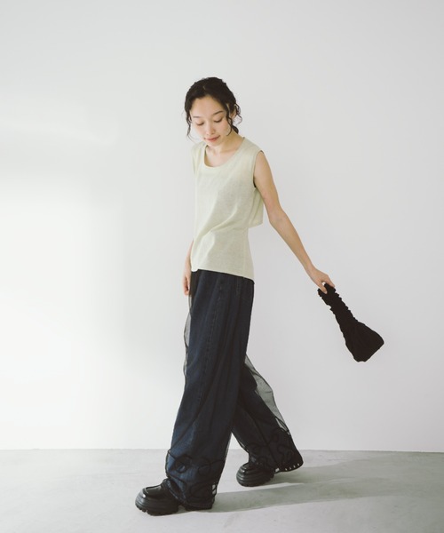 「duei」 半袖ニット FREE ライトグリーン レディース_画像6