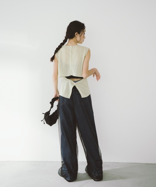 「duei」 半袖ニット FREE ライトグリーン レディース_画像7