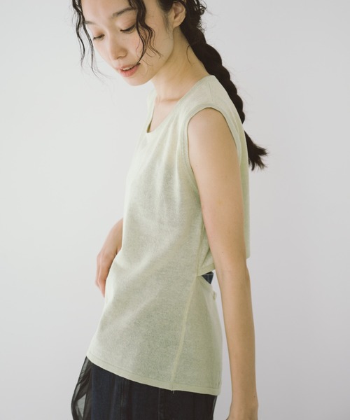 「duei」 半袖ニット FREE ライトグリーン レディース_画像8