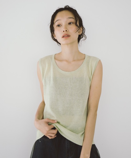 「duei」 半袖ニット FREE ライトグリーン レディース_画像9