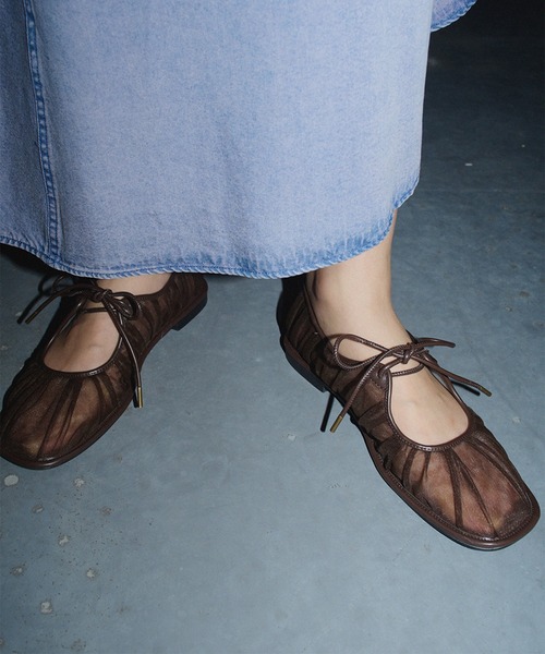 【未使用級】 AMERI アメリビンテージ フラットパンプス シューズ ラメ Ｌ Ameri（アメリ） パンプス MESH RIBBON FLAT SHOES : ZOZOTOWN Yahoo