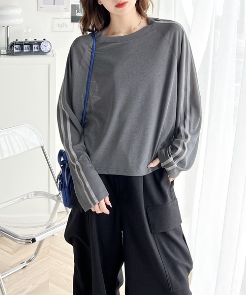 「classicalelf」 長袖カットソー X-LARGE チャコールグレー レディース_画像4