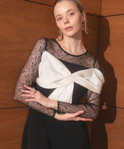 週末限定値下げ‼️DONOBAN ANDRESD オケージョン　パーティー　ドレス DONOBAN（ドノバン） ドレス 「ANDRESD」big ribbon dress 結婚式