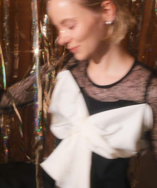ドレス 「ANDRESD」big ribbon dress 結婚式 パーティードレス オケージョンドレス お呼ばれ 二次会 成人式 同窓会