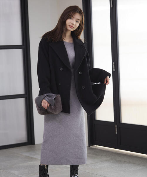 [PROPORTION BODY DRESSING] пальто с отложным воротником MEDIUM серый женский 