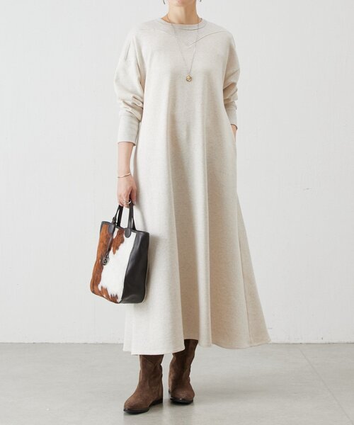 1379 BEARDSLEY　ロングワンピース　切替　リネン　長袖　Aライン 1379 BEARDSLEY ロングワンピース 切替 リネン 長袖 Aライン 1379