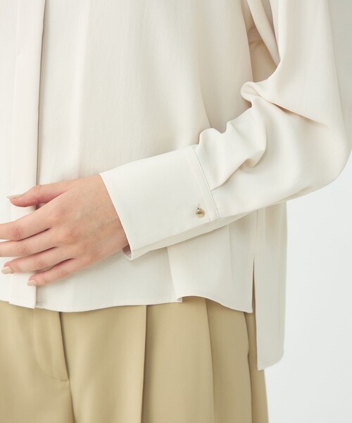 現行 Ballsey バックタックブラウス 36 ライトベージュ 日本製 美品 Ballsey（ボールジィ） ブラウス シャツ サンディジョーゼット