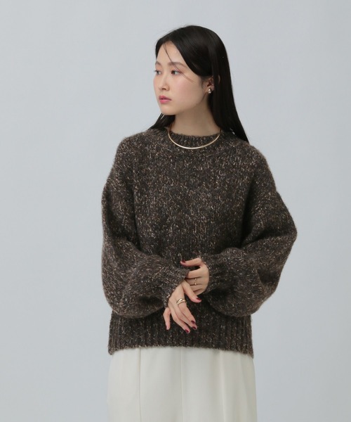 ざっくりニット セール】『蓄熱/洗濯可』ボトルネックKNITプルオーバー（ニット