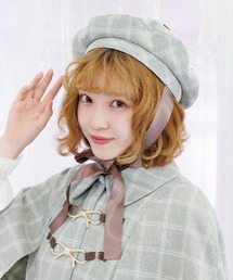 axes femme ワンピース ベレー帽セット axes femme POETIQUE 帽子 ベレー帽 レディース リボン×パール装飾