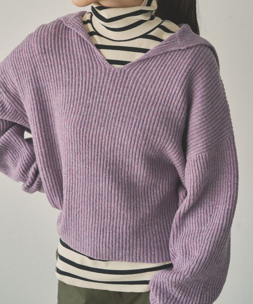 「Audrey and John Wad」 長袖ニット FREE パープル レディース_画像5