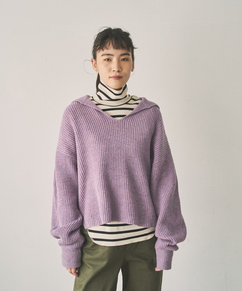「Audrey and John Wad」 長袖ニット FREE パープル レディース_画像6