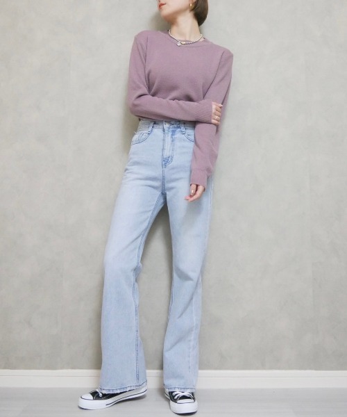 「Reurie'」 ブーツカットデニムパンツ S ブルー レディース_画像3