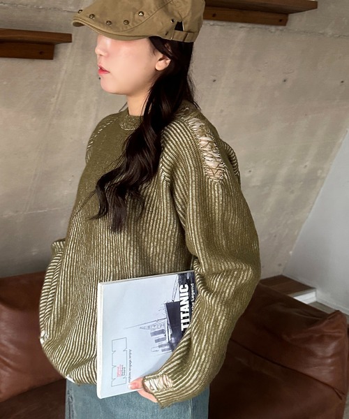 「apres jour mignon」 長袖ニット フリー グレー レディース_画像3