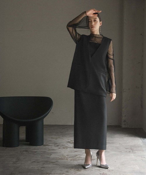 GIRL DRESS FOR NOW 「GIRL」 セットアップ 2L ブラック レディース 