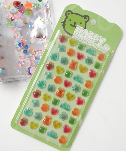 Jelly moo（ジェリームー） ステッカー 「 」 HAPPY ぷくぷく