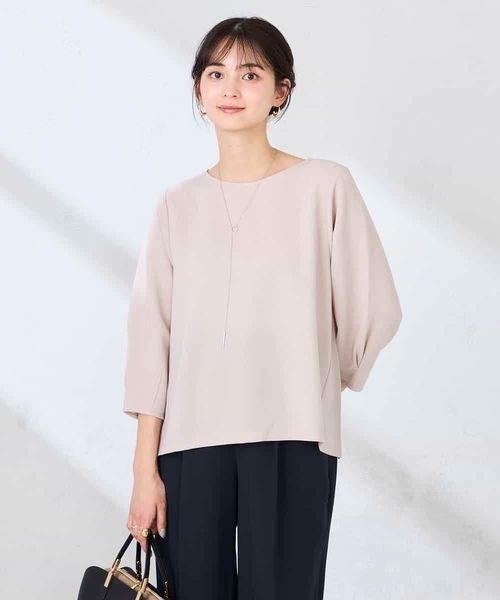 a.v.v（アー・ヴェ・ヴェ） tシャツ 半袖 光沢リップル七分袖