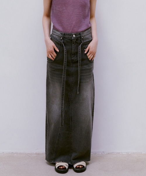 LOW CLASSIC（ロウクラシック） デニムスカート Belted High-waist