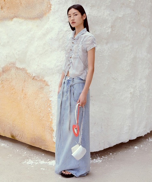 LOW CLASSIC（ロウクラシック） デニムスカート Belted High-waist