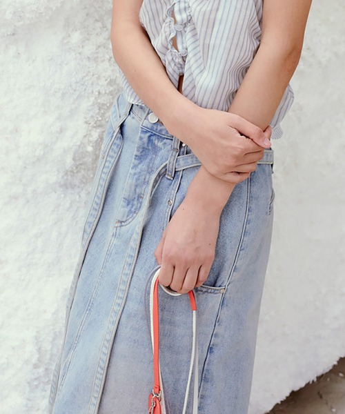 LOW CLASSIC（ロウクラシック） デニムスカート Belted High-waist