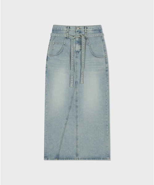 LOW CLASSIC（ロウクラシック） デニムスカート Belted High-waist