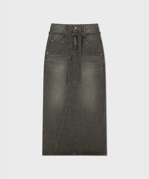LOW CLASSIC（ロウクラシック） デニムスカート Belted High-waist