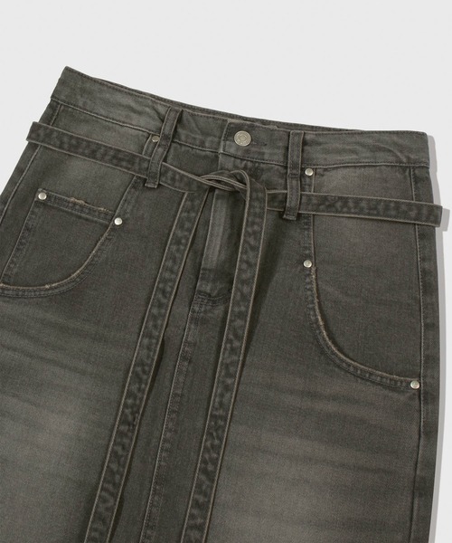 LOW CLASSIC（ロウクラシック） デニムスカート Belted High-waist
