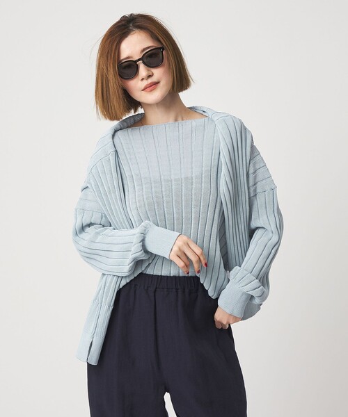conte ニット セーター 「conte」ワイドリブ ボートネックニット