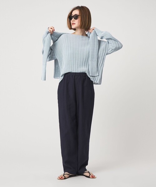 conte ニット セーター 「conte」ワイドリブ ボートネックニット