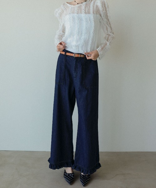 DONOBAN（ドノバン） パンツ 「裾フリルが大人のデニムスタイルに可愛
