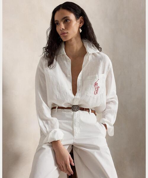 【極美品】ポロラルフローレン オーバーサイズ リネンシャツ ★大人気カラー★ POLO RALPH LAUREN（ポロ・ラルフローレン） ブラウス シャツ オーバー