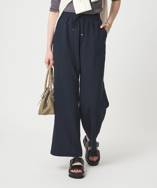 ワイドパンツ パンツ 「size SHORT/TALLあり」ドライクロスパンツ レディースの画像