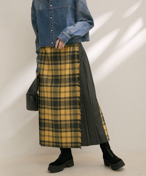 「O'NEIL of DUBLIN」 プリーツスカート S イエロー系その他4 レディース_画像3