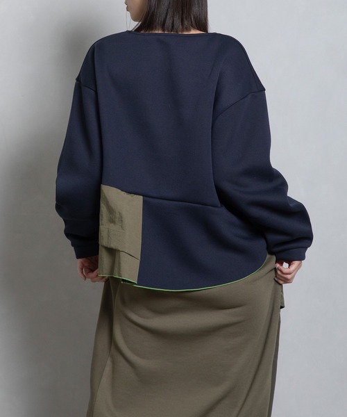 「MARECHAL TERRE」 長袖カットソー MEDIUM ネイビー レディース_画像3