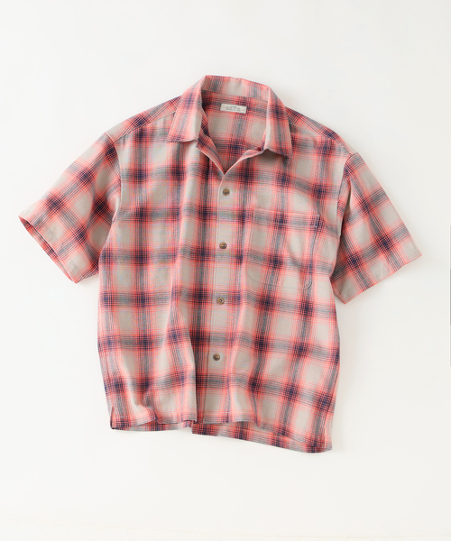 【美品】RRL チェックシャツ　オンブレ　半袖シャツ　M JOURNAL STANDARD relume（ジャーナルスタンダード レリューム
