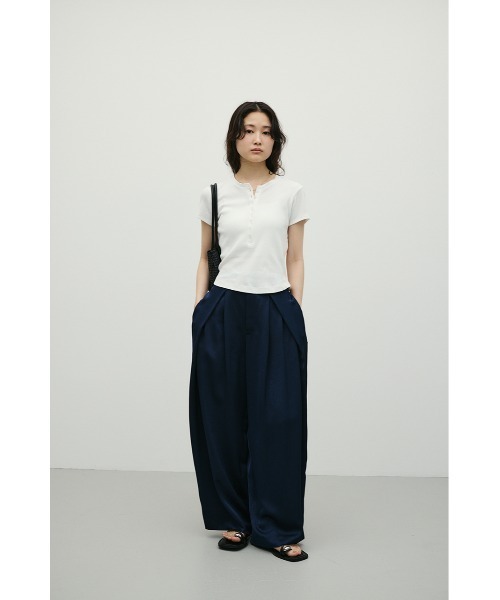 tシャツ ヘンリーネックT レディースの画像
