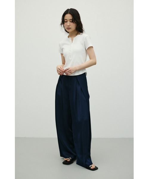 tシャツ ヘンリーネックT レディースの画像