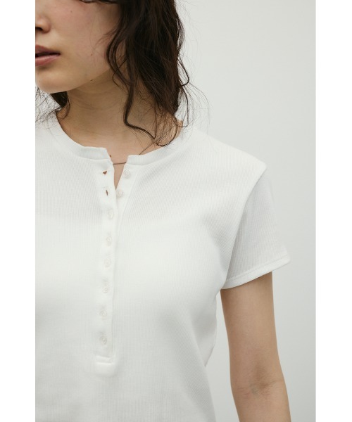 tシャツ ヘンリーネックT レディースの画像