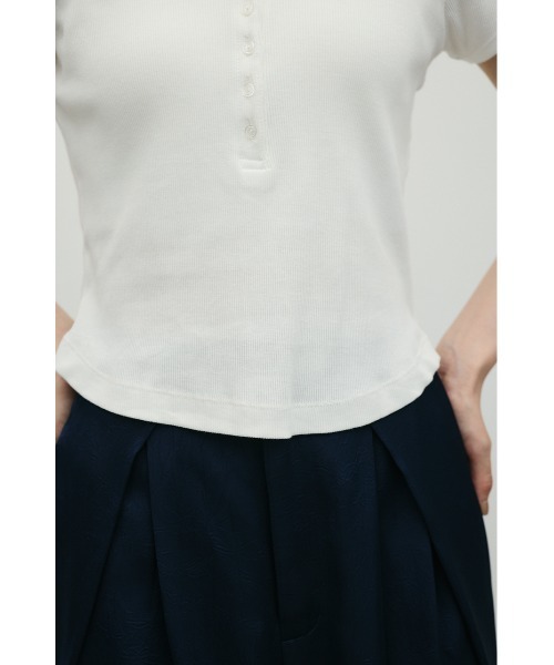 tシャツ ヘンリーネックT レディースの画像