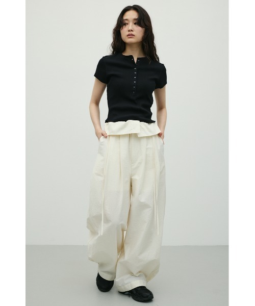 tシャツ ヘンリーネックT レディースの画像