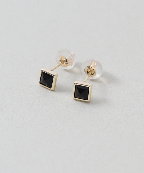 Lilas ピアス 「WEB限定」バイカラー2WAYフリンジピアス K10（両耳 