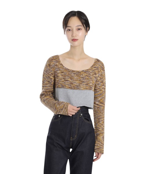 ニット セーター BASERANGE / ベースレンジ：WASTE CROPPED SWEATER：PUWC-TC-AU25「ANN」 レディースの画像