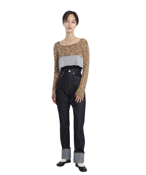 ニット セーター BASERANGE / ベースレンジ：WASTE CROPPED SWEATER：PUWC-TC-AU25「ANN」 レディースの画像