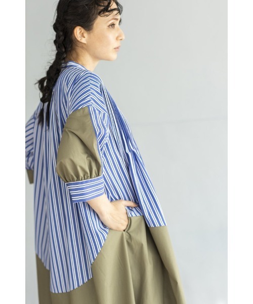 「OSMOSIS」 半袖ワンピース ONE SIZE ベージュ レディース_画像8