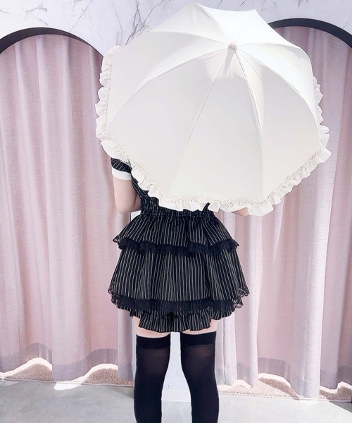MA*RS（マーズ） 日傘 折りたたみ傘 折り畳み 晴雨兼用 2WAYフリル