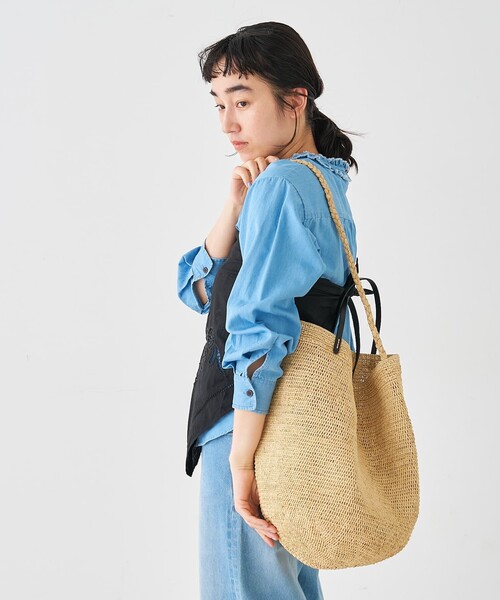 collex（コレックス） かごバッグ カゴバッグ ラフィア革ハンドル2WAY