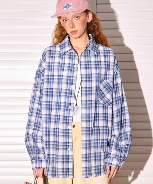 「WESTBOY」 長袖シャツ M ブルー メンズ_画像2