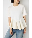 tシャツ 半袖 フレアヘムペプラムカットトップ...の詳細画像1