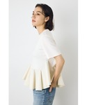 tシャツ 半袖 フレアヘムペプラムカットトップ...の詳細画像3