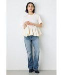 tシャツ 半袖 フレアヘムペプラムカットトップ...の詳細画像5