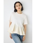 tシャツ 半袖 フレアヘムペプラムカットトップ...の詳細画像2